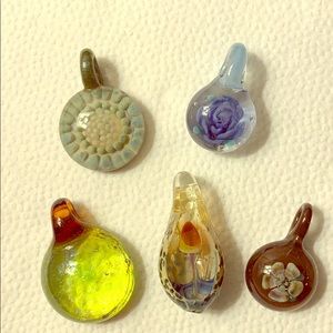 5 piece glass pendants
